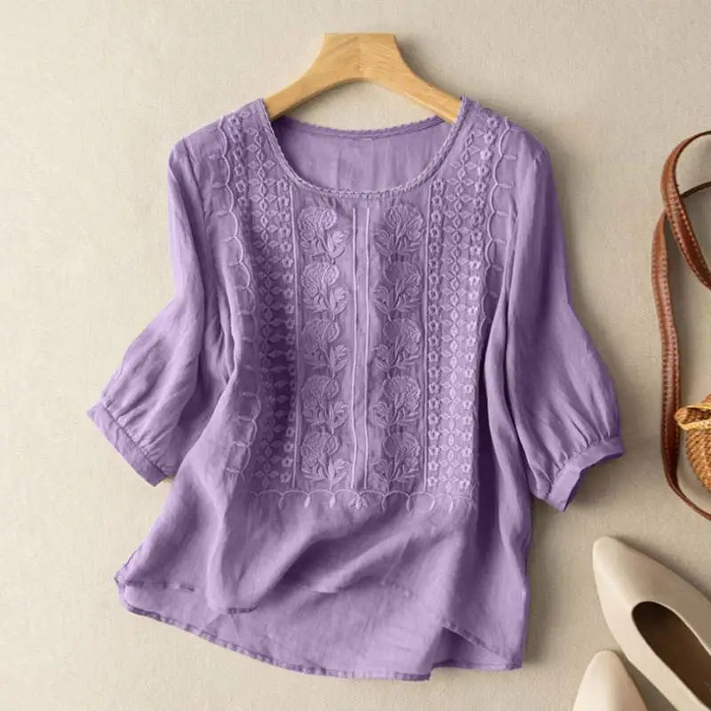 Josephine Reed Floral Embroidered Relaxed Blouse