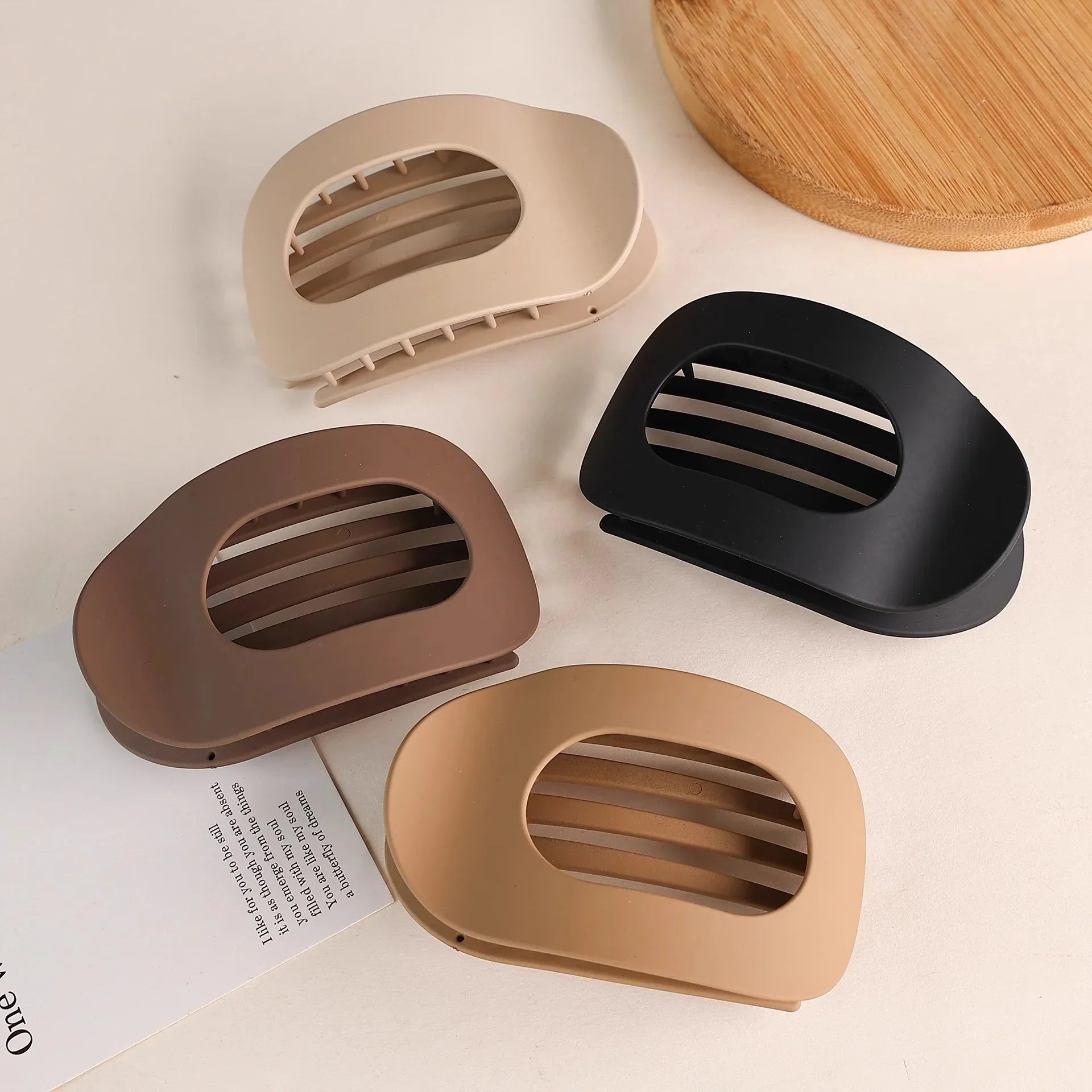 Kimberly Oval Matte Flat Hair Claw Clips Duckbill Bun Clip