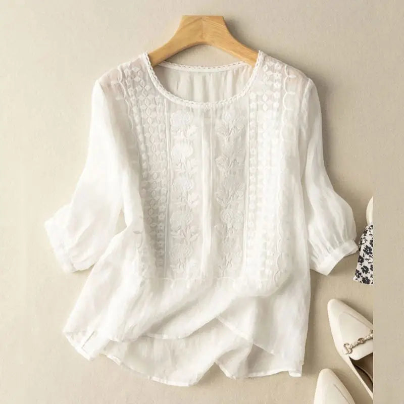 Josephine Reed Floral Embroidered Relaxed Blouse