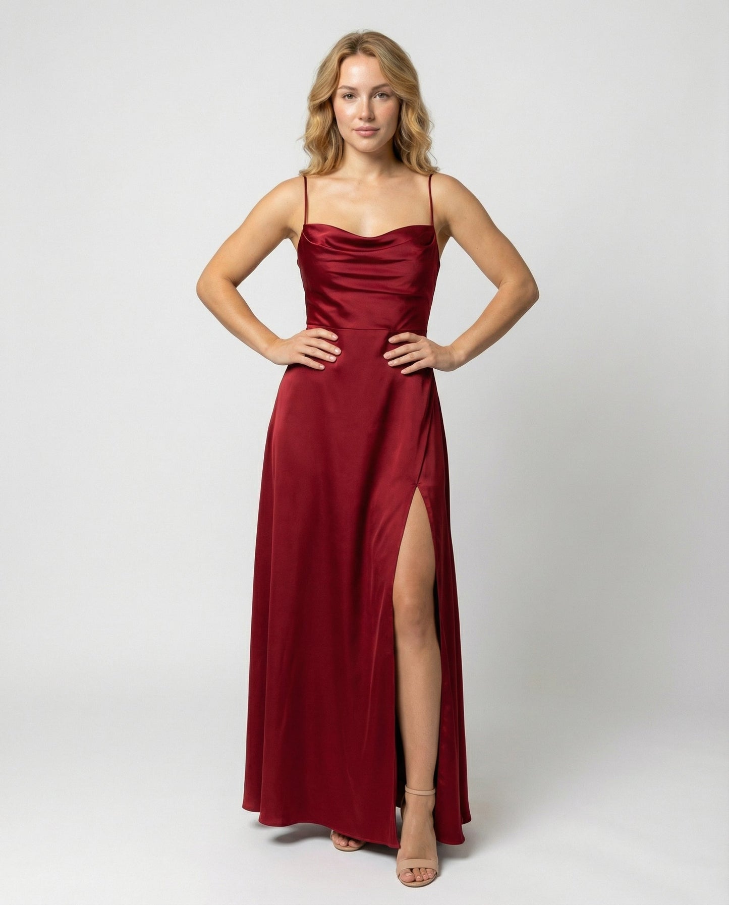 Heulwen Cowl Neck Satin Maxi Dress_1