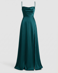 Heulwen Cowl Neck Satin Maxi Dress