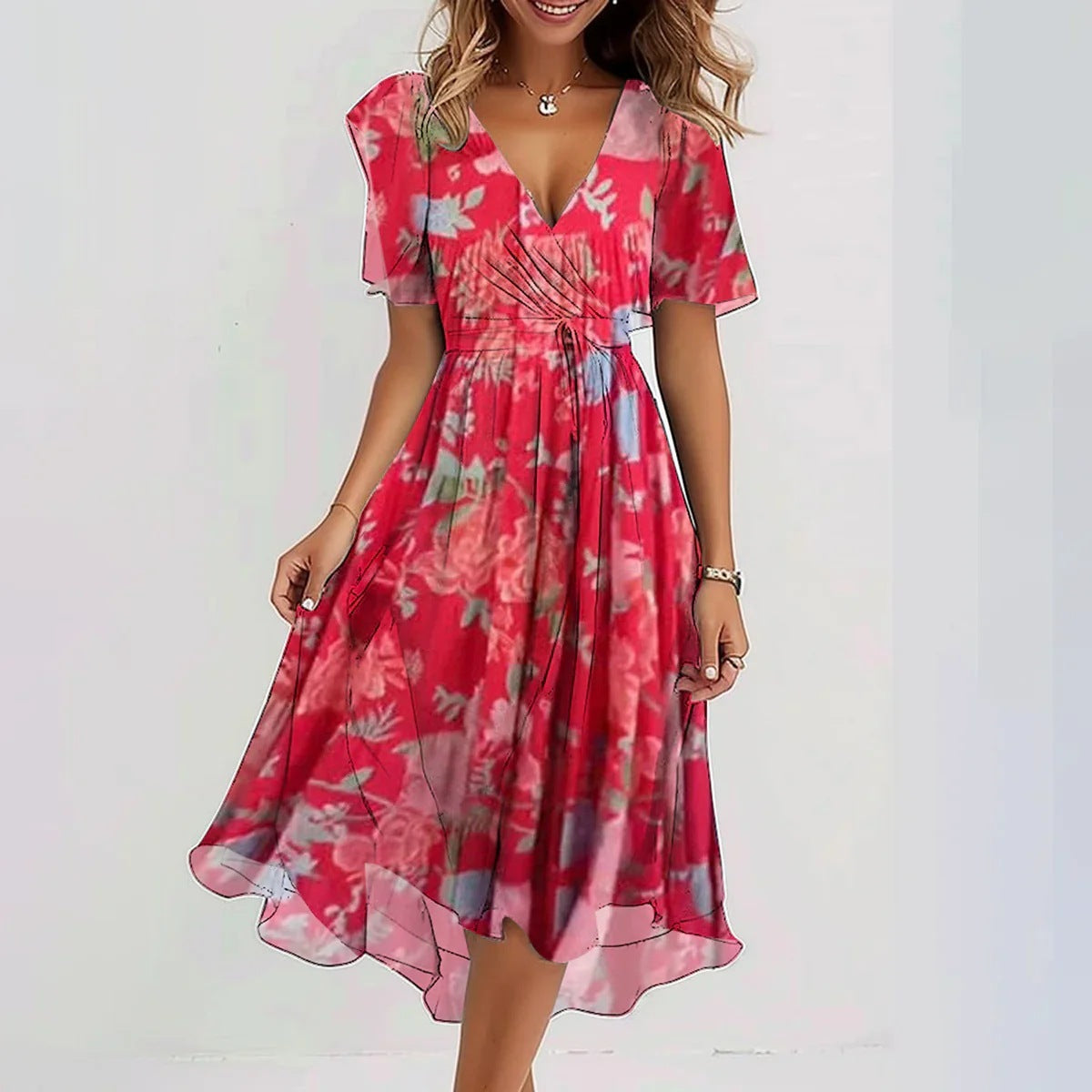 Julia Floral Midi Summer Dress