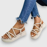 Allison Cushioned Slip-On Comfort Sandals Beige
