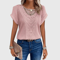 Francesca Reed Lace Trim Breathable Relaxed Blouse