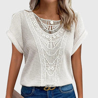 Francesca Reed Lace Trim Breathable Relaxed Blouse
