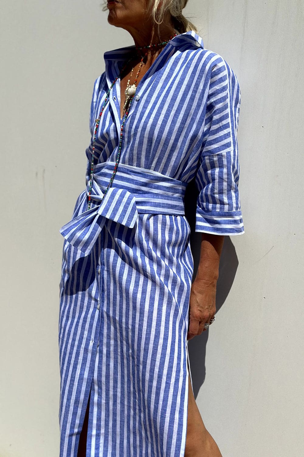 Calliope Striped Linen Shirt Dress_4