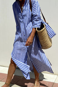Calliope Striped Linen Shirt Dress