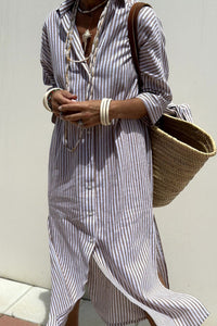 Calliope Striped Linen Shirt Dress