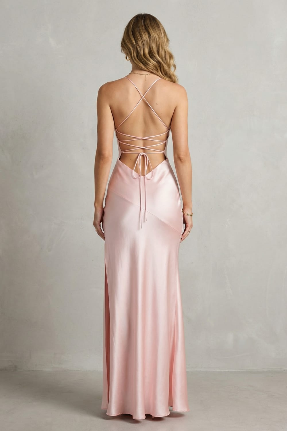 Maggie Satin High Slit Maxi Dress_4