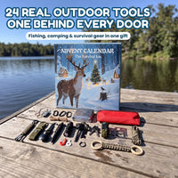 Outdoorsman Advent Calendar 2026 with 24 Fishing and Survival Tools Xmas Countdown Gift for Him