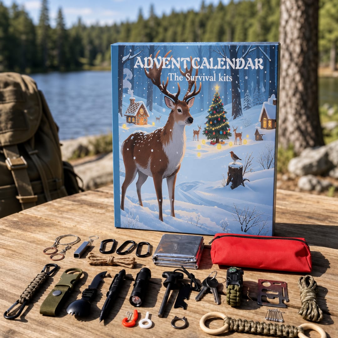 Outdoorsman Advent Calendar 2026 with 24 Fishing and Survival Tools Xmas Countdown Gift for Him_3