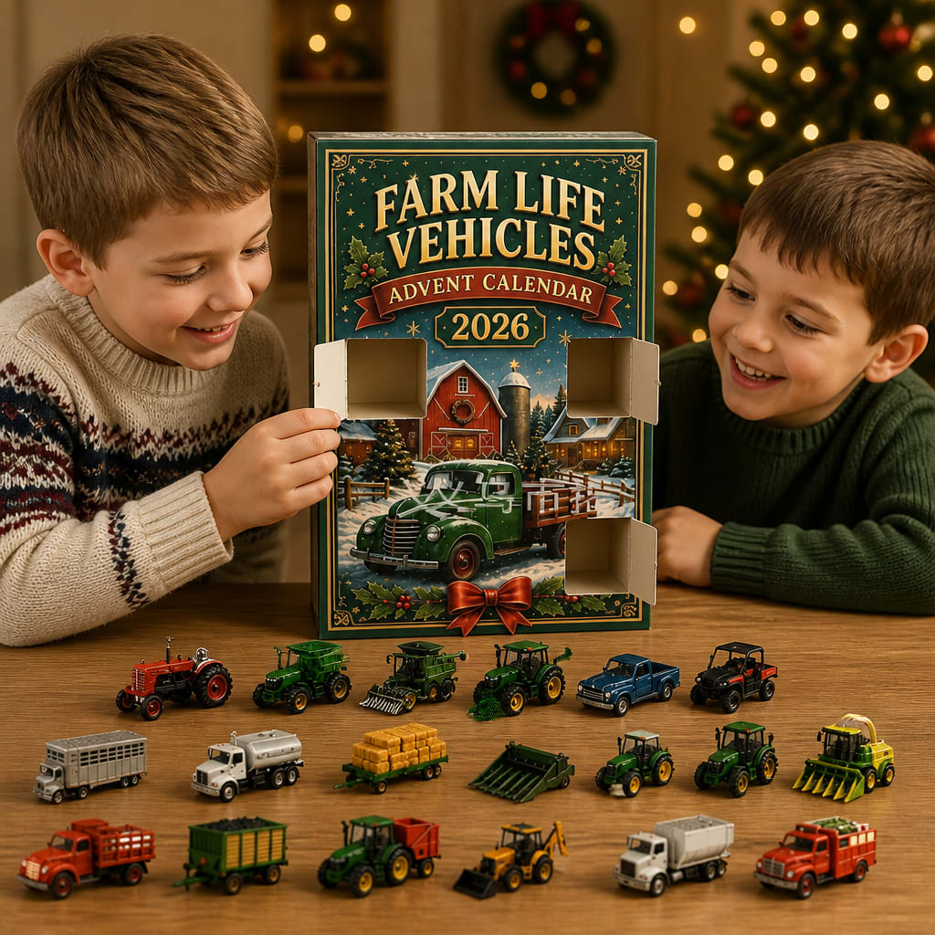 Farm Vehicle Advent Calendar 2026 with 24 Tractors and Farm Machines Xmas Countdown for Kids_1