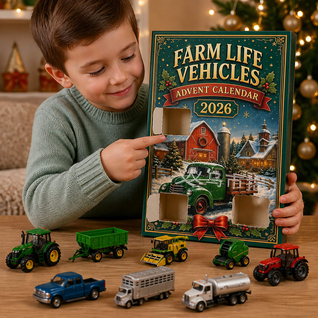 Farm Vehicle Advent Calendar 2026 with 24 Tractors and Farm Machines Xmas Countdown for Kids_2