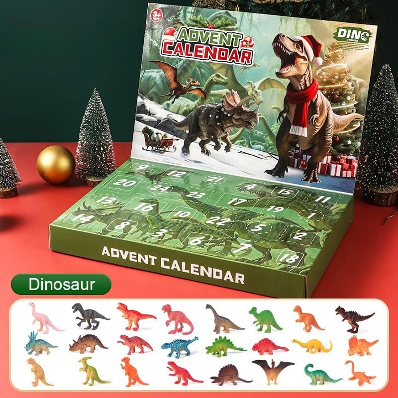 Dinosaur Advent Calendar 2026 with 24 Realistic Dino Figures Xmas Countdown for Kids_1