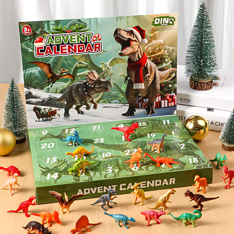 Dinosaur Advent Calendar 2026 with 24 Realistic Dino Figures Xmas Countdown for Kids