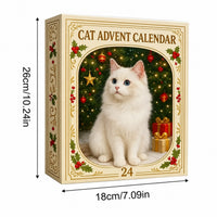 Cat Advent Calendar 2026 with 24 Acrylic Cat Ornaments Xmas Countdown Gift for Cat Lovers