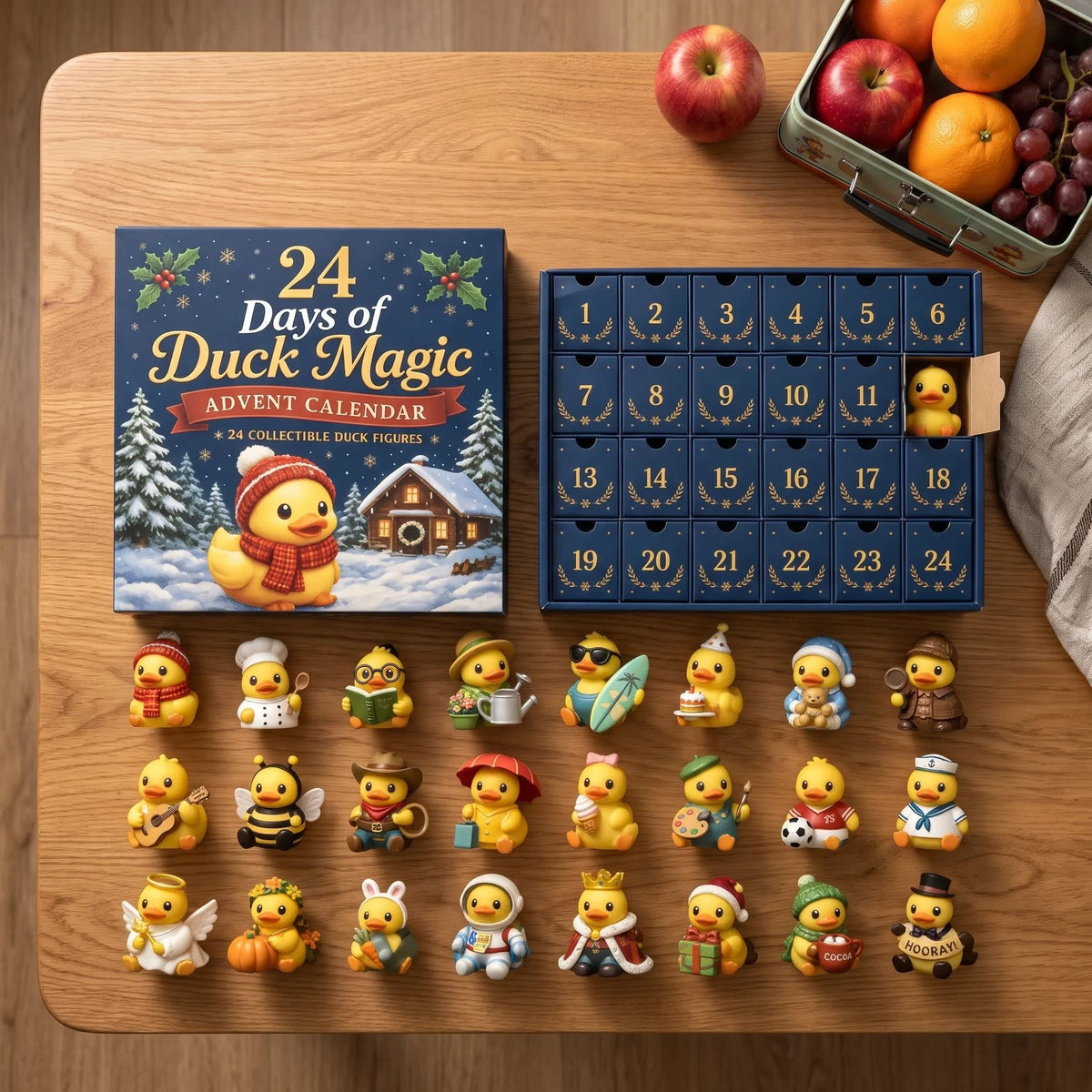 Non Chocolate Duck Advent Calendar 2026 with 24 Numbered Drawers Xmas Countdown for Kids_1