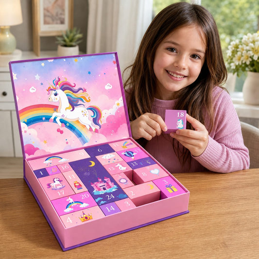 Unicorn Advent Calendar 2026 with Hair Accessories and Stickers Xmas Countdown for Kids_1