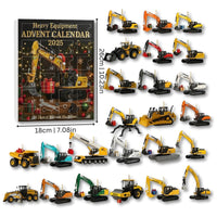 Construction Vehicle Advent Calendar 2026 with 24 Truck Ornaments Xmas Countdown for Kids