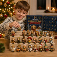 Mini Highland Cow Advent Calendar 2026 with 24 Collectible Cow Figures Xmas Countdown