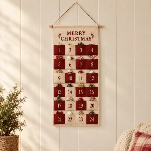 Fabric Advent Calendar 2026 with 24 Pockets to Fill Xmas Countdown Reusable Wall Hanging_1
