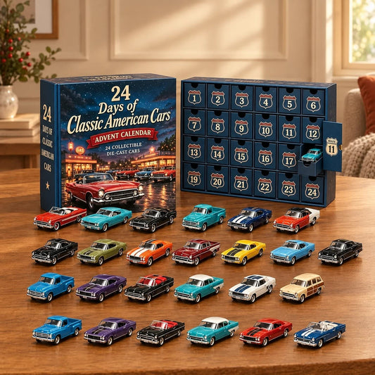 Car Advent Calendar 2026 with 24 Diecast Model Vehicles Xmas Countdown Gift for Car Lovers_1