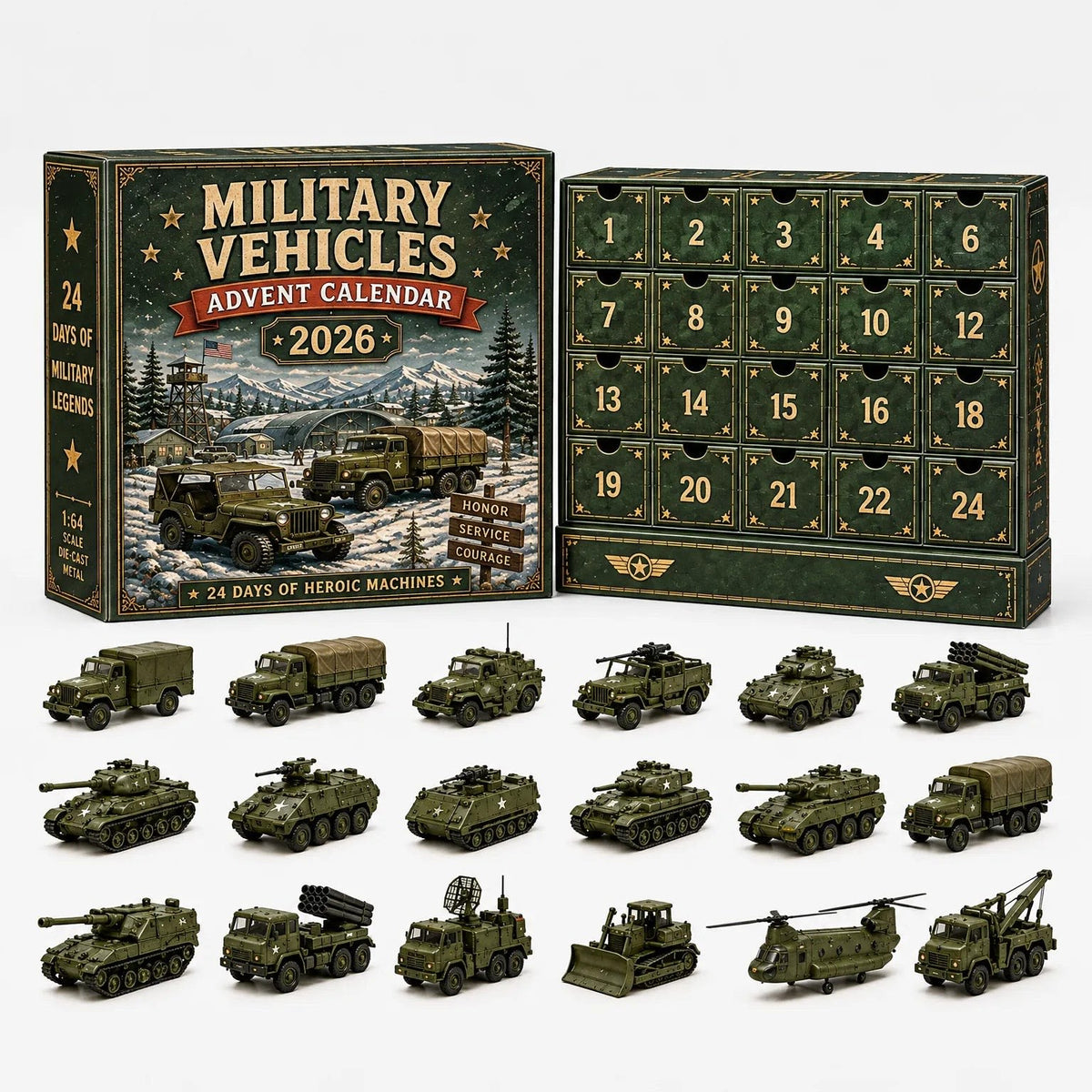 Car Advent Calendar 2026 with 24 Diecast Model Vehicles Xmas Countdown Gift for Car Lovers_5