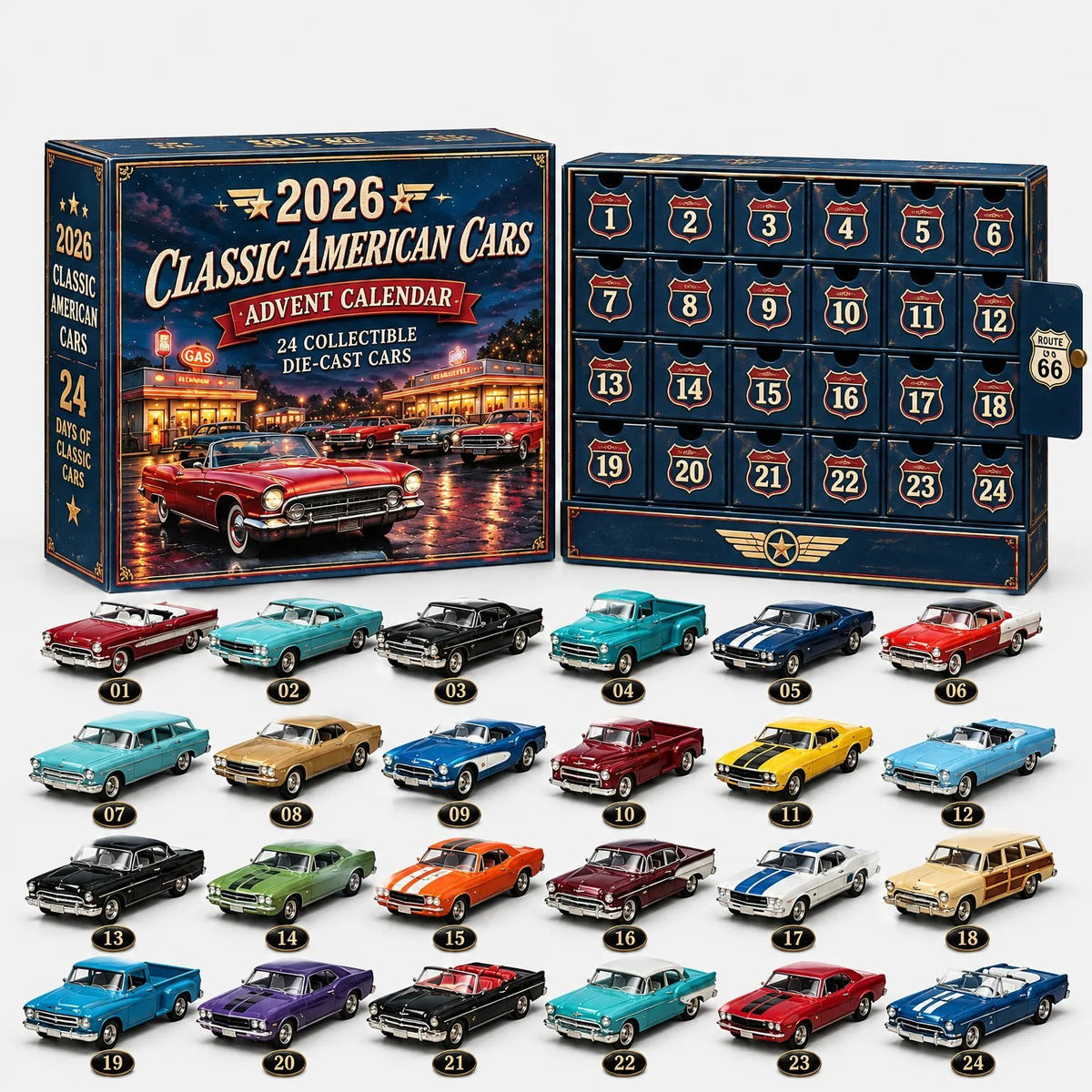 Car Advent Calendar 2026 with 24 Diecast Model Vehicles Xmas Countdown Gift for Car Lovers_9