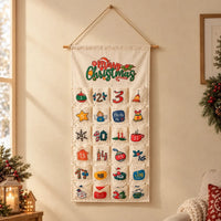 Hanging Advent Calendar 2026 with 24 Fillable Fabric Pockets Xmas Countdown Reusable