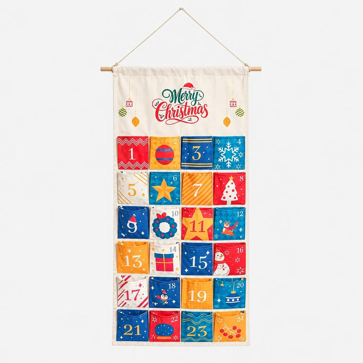 Hanging Advent Calendar 2026 with 24 Fillable Fabric Pockets Xmas Countdown Reusable_2