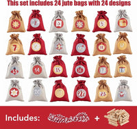 Reusable Advent Calendar 2026 with 24 Numbered Bags and Hanging Cord Xmas Countdown
