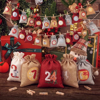 Reusable Advent Calendar 2026 with 24 Numbered Bags and Hanging Cord Xmas Countdown