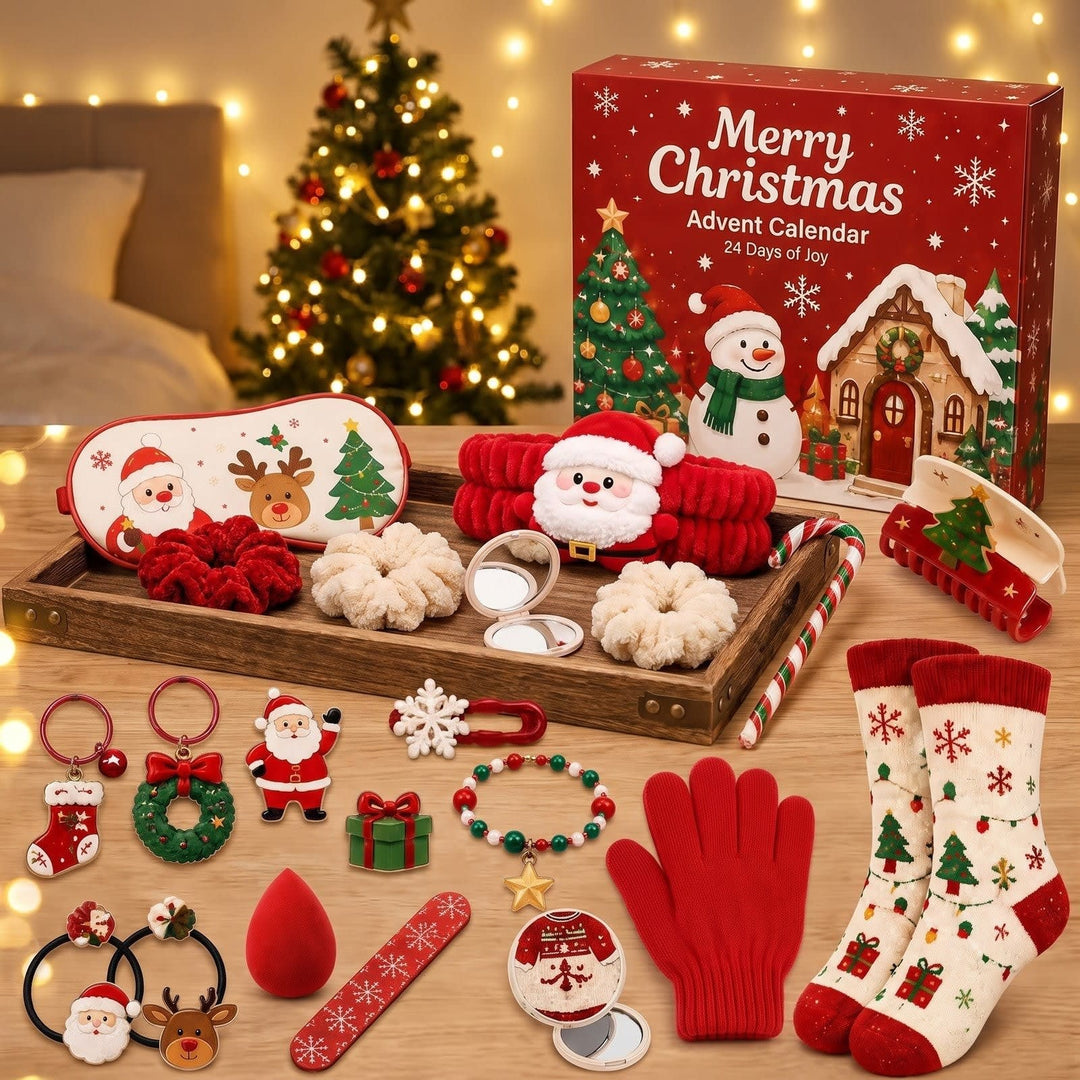 Hair Accessories Advent Calendar 2026 with 24 Spa and Winter Gifts Xmas Countdown Gift for Her
