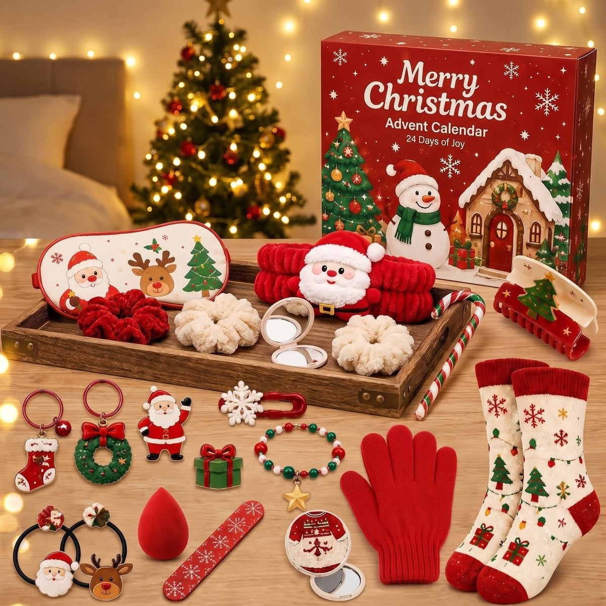 Hair Accessories Advent Calendar 2026 with 24 Spa and Winter Gifts Xmas Countdown Gift for Her_4