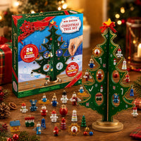 Wooden Christmas Tree Advent Calendar 2026 with 24 Mini Ornaments Xmas Countdown for Kids