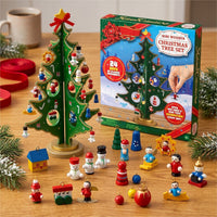 Wooden Christmas Tree Advent Calendar 2026 with 24 Mini Ornaments Xmas Countdown for Kids