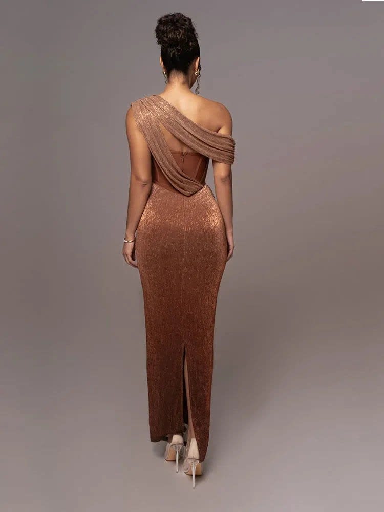 Capucine One Shoulder Draped Maxi Dress_3