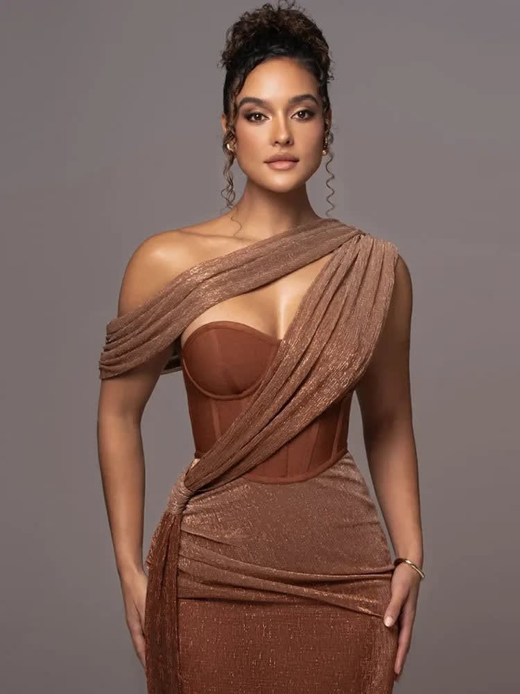 Capucine One Shoulder Draped Maxi Dress_4
