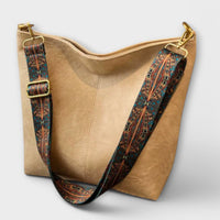 Charlene Vintage Hobo Shoulder Bag with Woven Strap