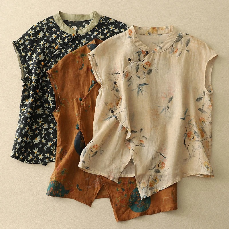Morgan Relaxed Sleeveless Vintage Top Breathable