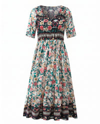 Frankie Boho Print A-Line Midi Dress