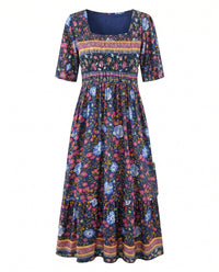 Frankie Boho Print A-Line Midi Dress