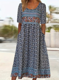 Frankie Boho Print A-Line Midi Dress