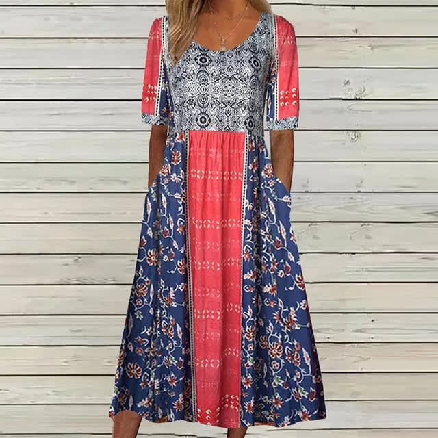 Frankie Boho Print A-Line Midi Dress_14