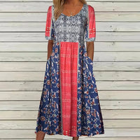 Frankie Boho Print A-Line Midi Dress