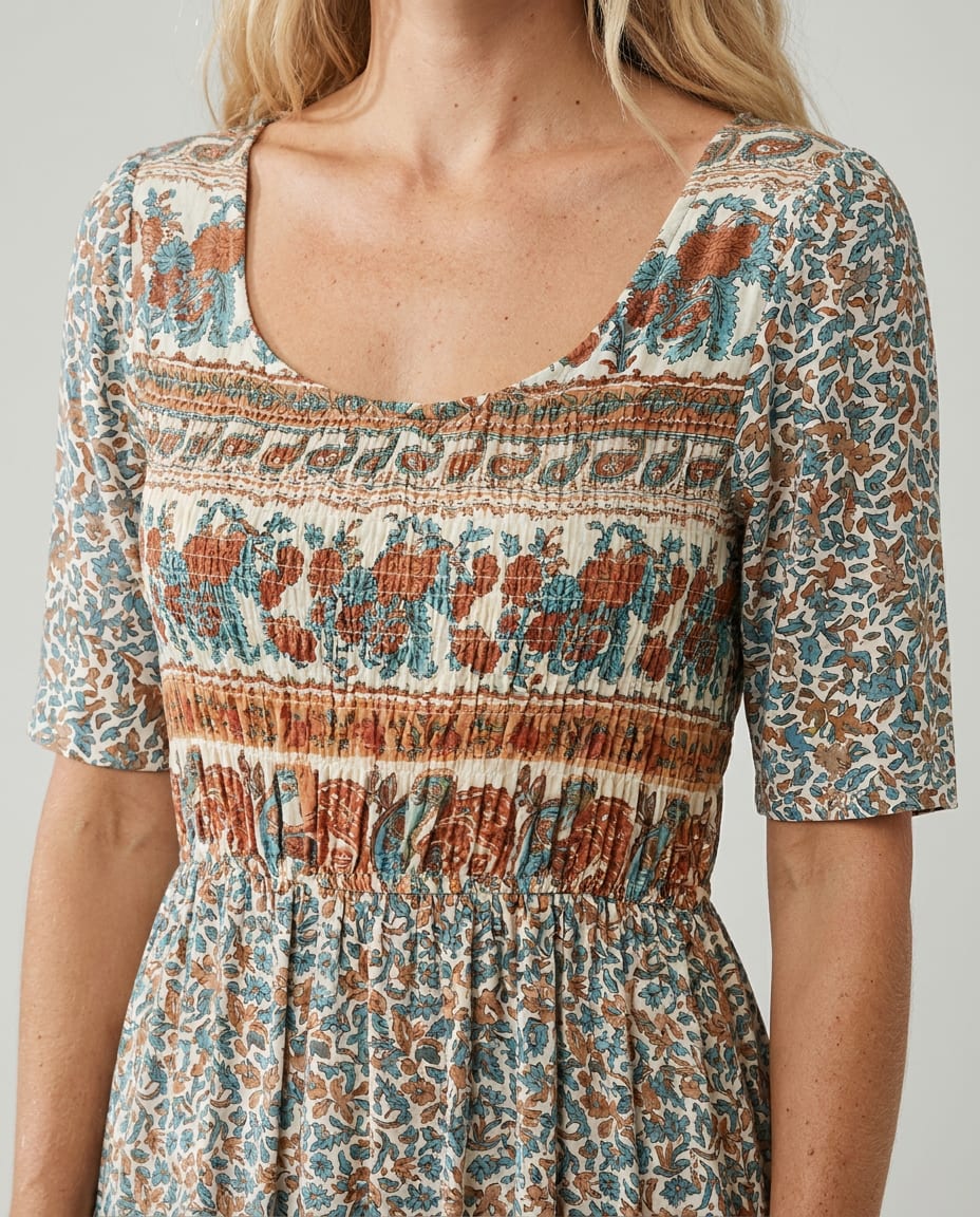 Frankie Boho Print A-Line Midi Dress_5
