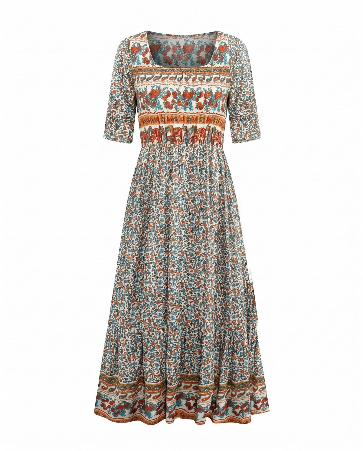 Frankie Boho Print A-Line Midi Dress_6