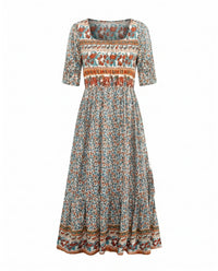 Frankie Boho Print A-Line Midi Dress