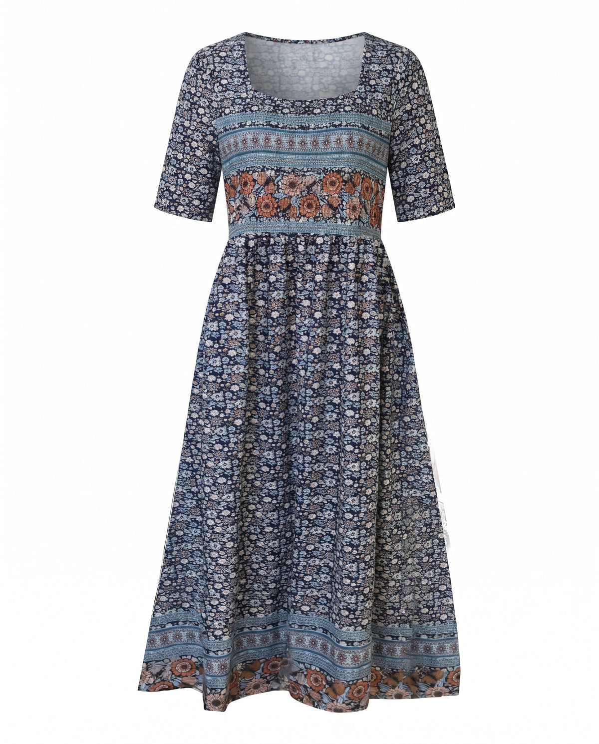 Frankie Boho Print A-Line Midi Dress