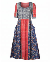 Frankie Boho Print A-Line Midi Dress